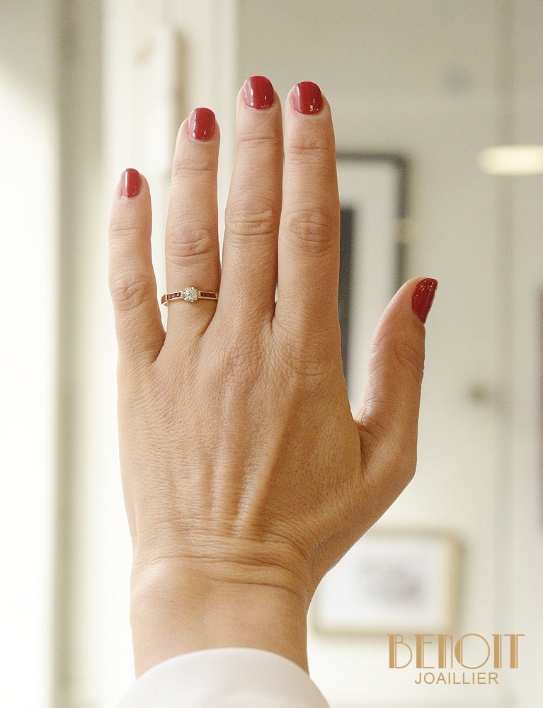 Solitaire Diamant Rubis Verneuil