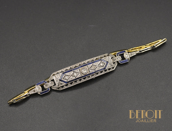 Bracelet Art Déco Saphirs et Diamants