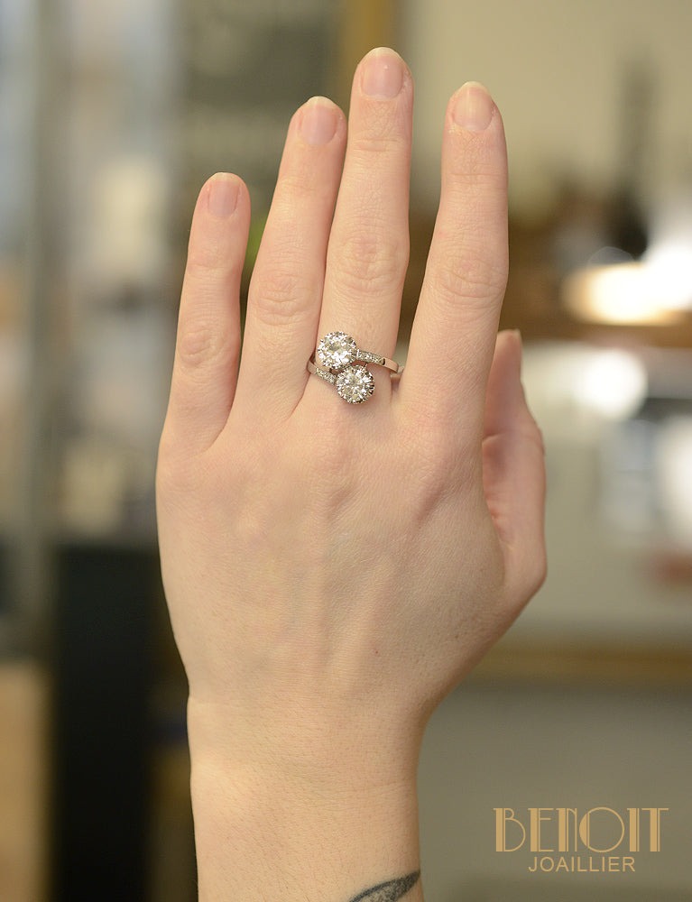 Bague Toi et Moi Platine et Diamants