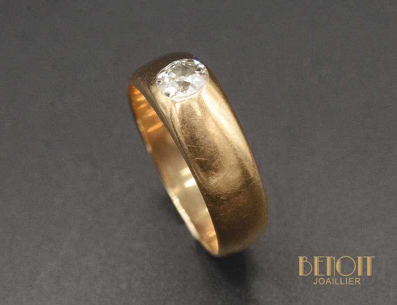 Bague Jonc Or Rose Diamant