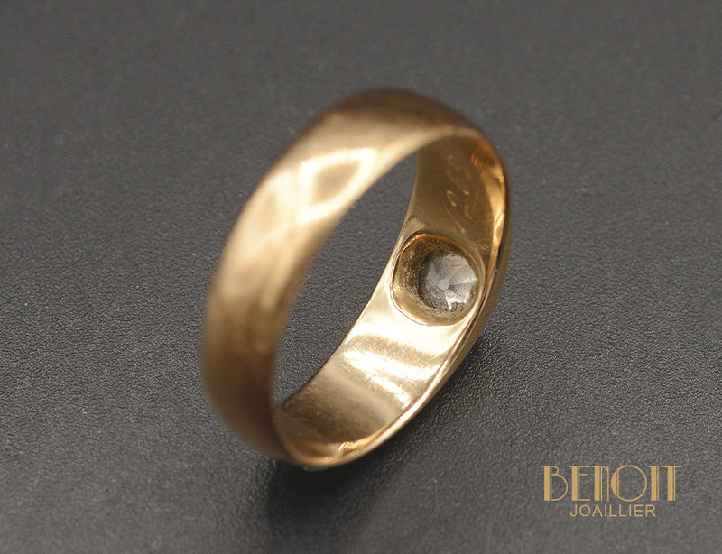 Bague Jonc Or Rose Diamant