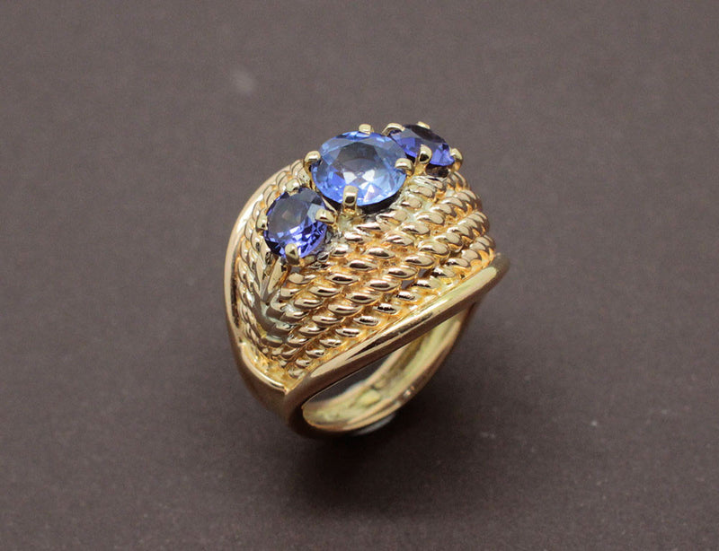 Bague 1950 Saphir et Or Jaune