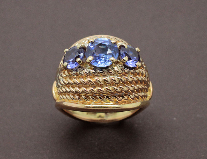 Bague 1950 Saphir et Or Jaune