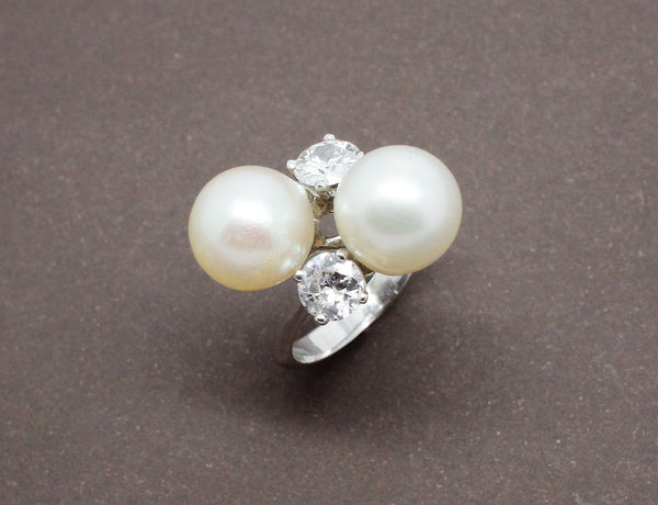 Bague Perle et Diamants