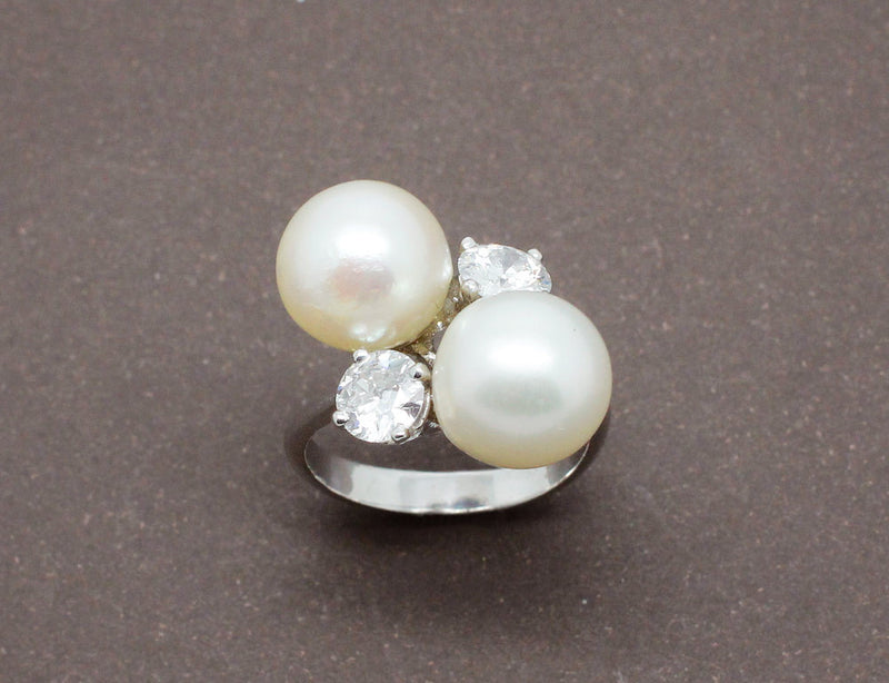 Bague Perle et Diamants