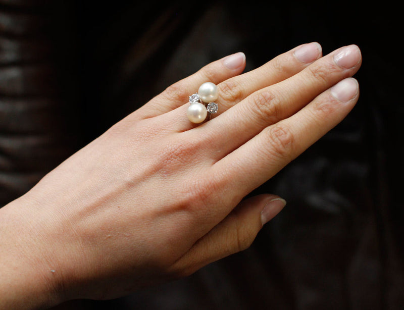 Bague Perle et Diamants