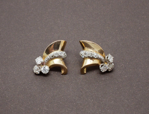 Boucles d'Oreilles 1950 Or et Diamants