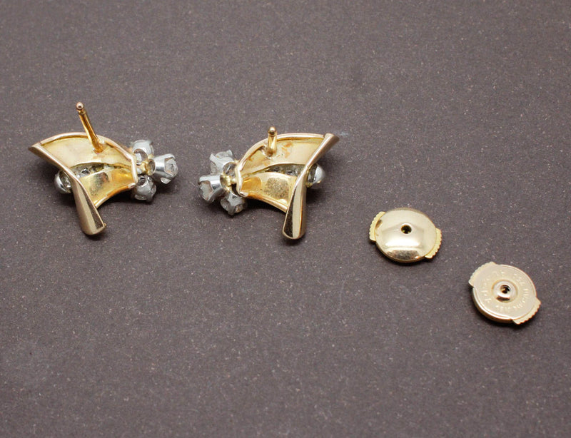 Boucles d'Oreilles 1950 Or et Diamants