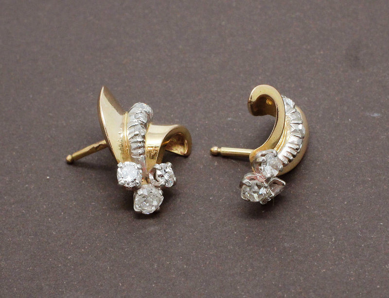 Boucles d'Oreilles 1950 Or et Diamants