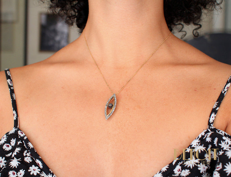 Pendentif "Les Recyclés" Navette de Diamants