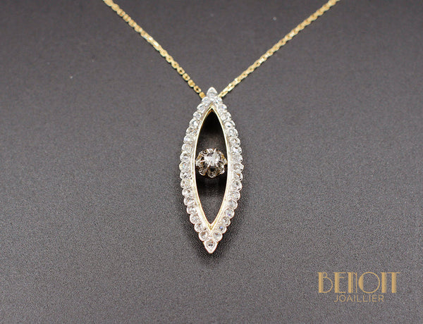 Pendentif "Les Recyclés" Navette de Diamants