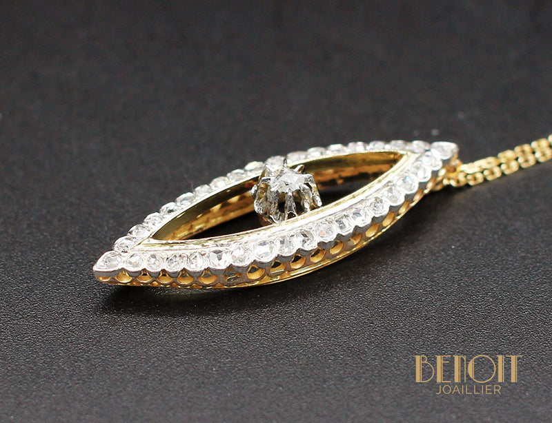 Pendentif "Les Recyclés" Navette de Diamants