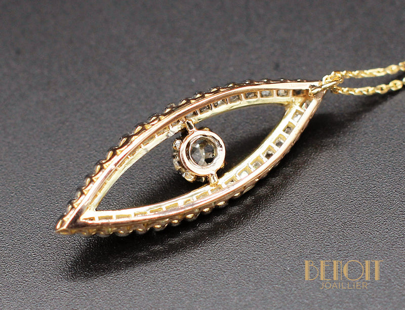 Pendentif "Les Recyclés" Navette de Diamants