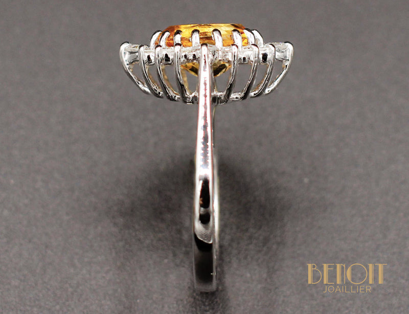 Bague Citrine Diamants