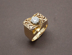 Bague 1950 Or Jaune et Diamant