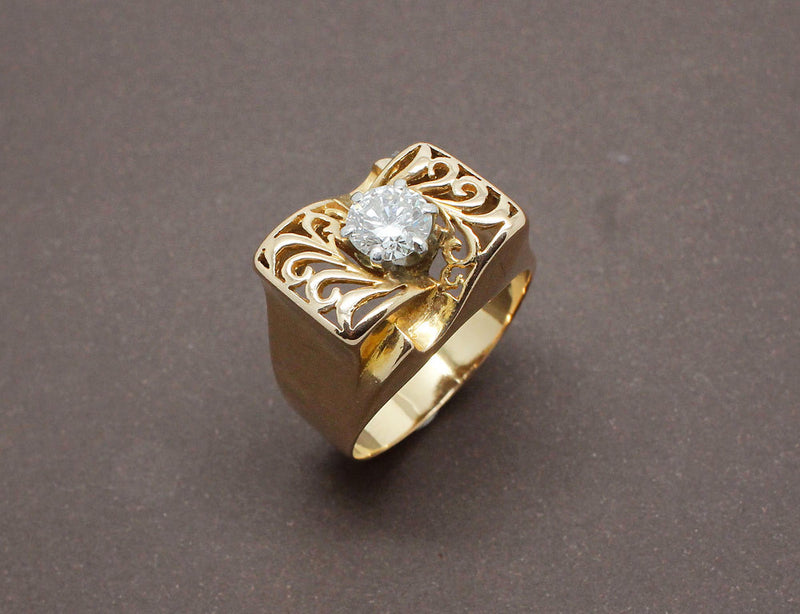 Bague 1950 Or Jaune et Diamant
