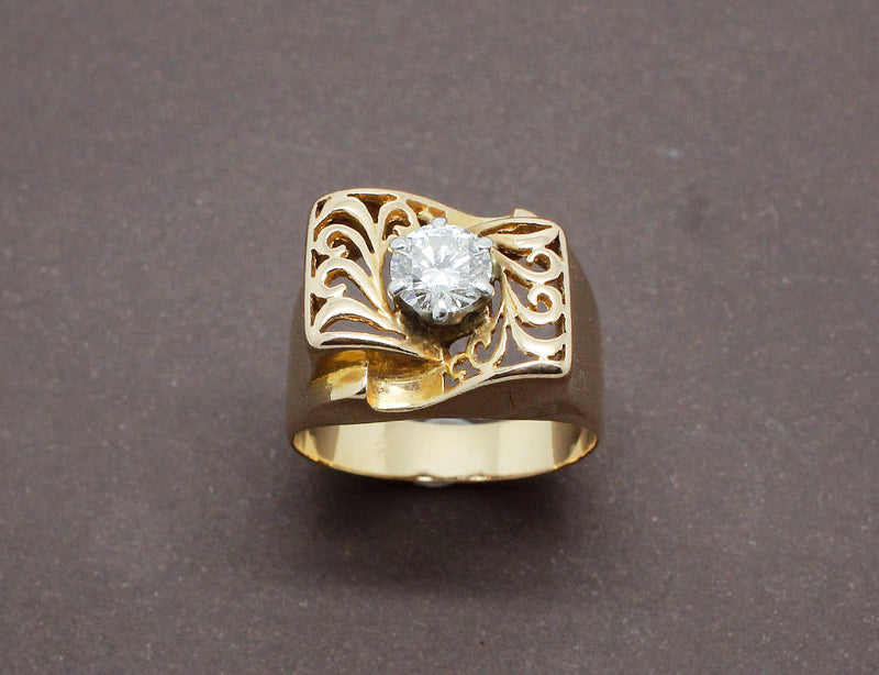 Bague 1950 Or Jaune et Diamant