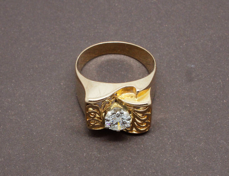 Bague 1950 Or Jaune et Diamant