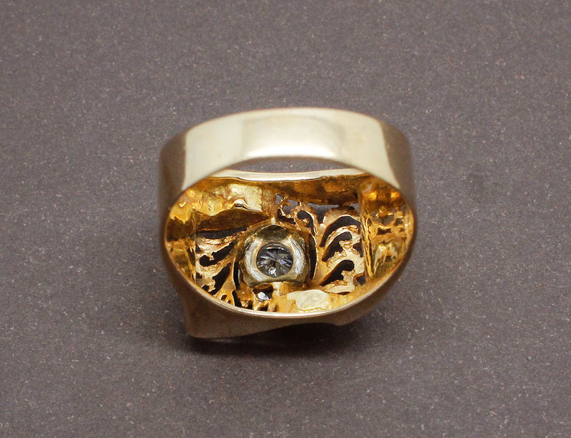 Bague 1950 Or Jaune et Diamant
