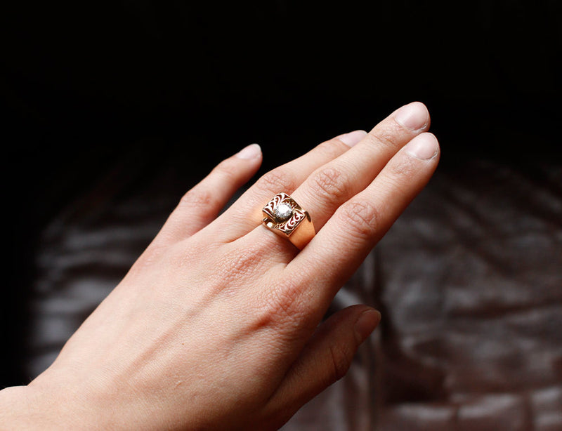 Bague 1950 Or Jaune et Diamant