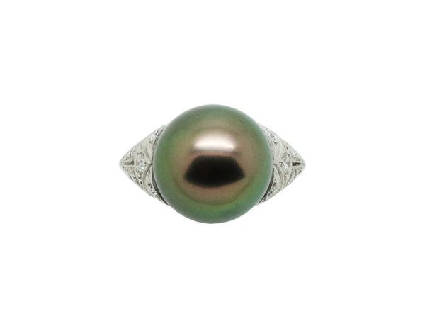 Bague Création Benoit Joaillier Perle De Tahiti et Diamants