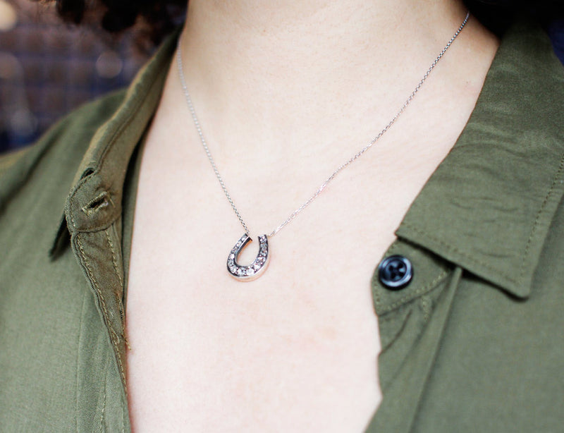 Collier Fer à Cheval Diamants Taille Rose