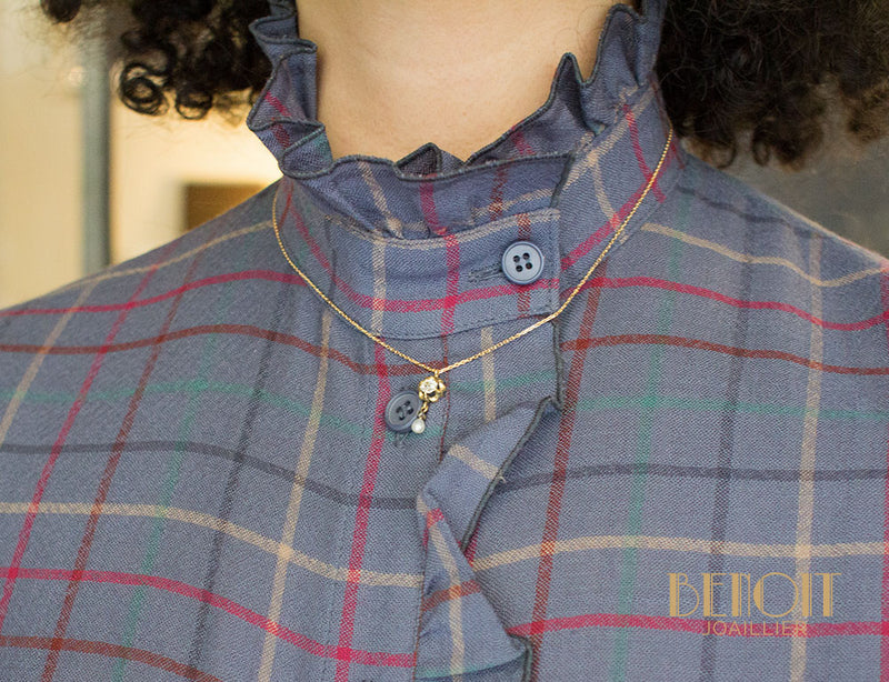 Pendentif "Les Recyclés" Diamant Perle Fine