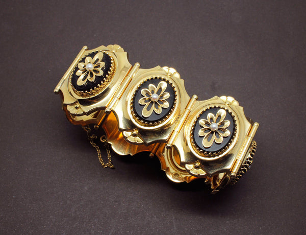 Bracelet Or Jaune et Onyx Napoléon III