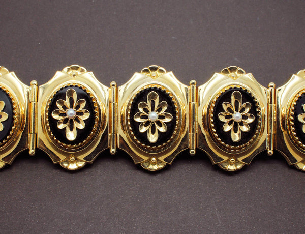 Bracelet Or Jaune et Onyx Napoléon III
