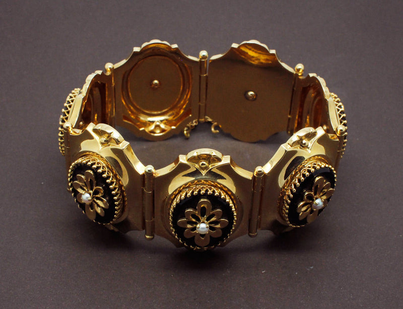 Bracelet Or Jaune et Onyx Napoléon III