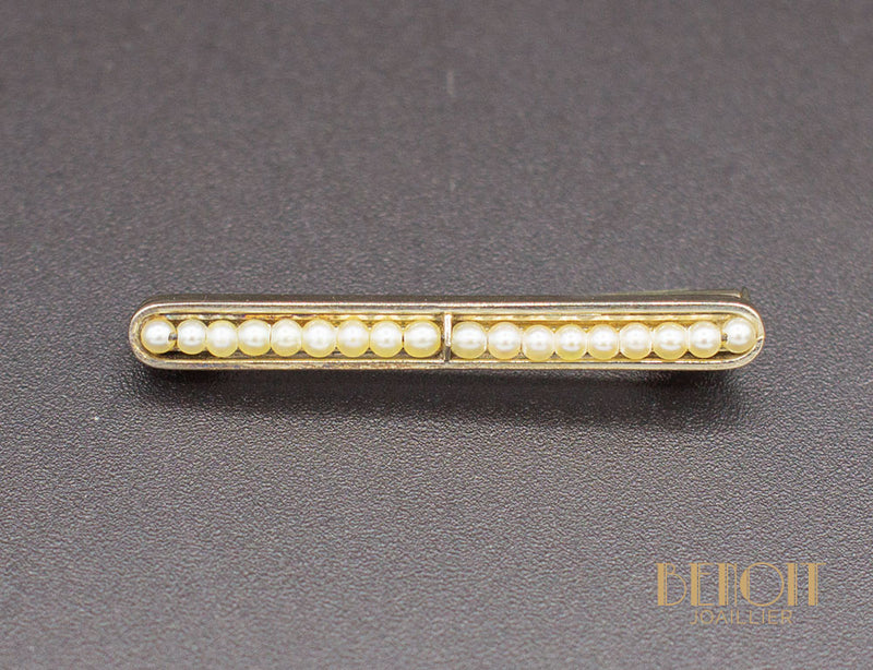 Broche Barrette Or Perles Fines