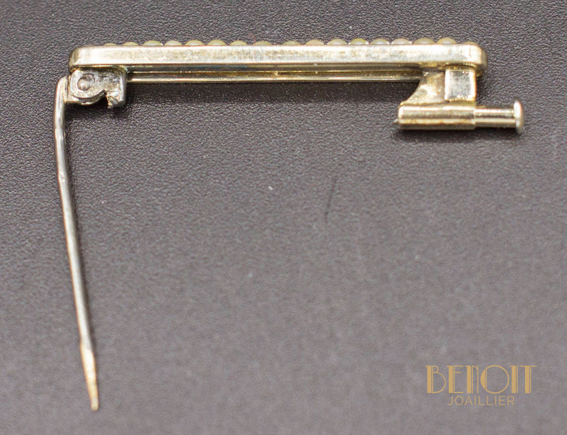 Broche Barrette Or Perles Fines