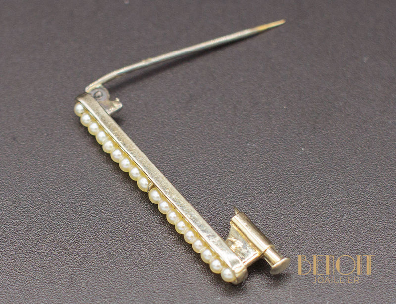 Broche Barrette Or Perles Fines