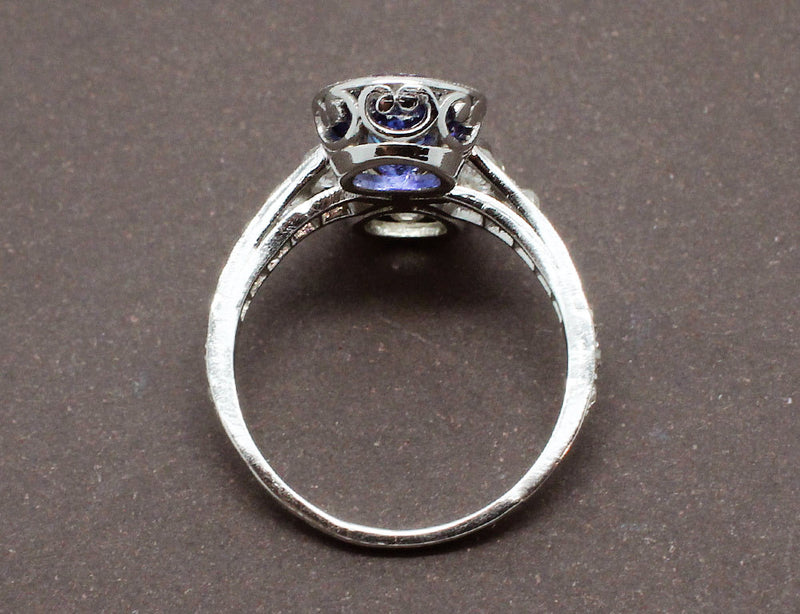 Toi et Moi Diamant et Saphir Art Déco