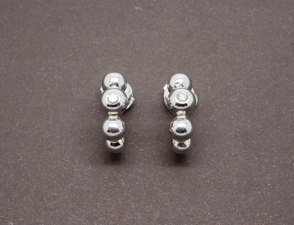 Boucles d'Oreilles Or Blanc et Diamants
