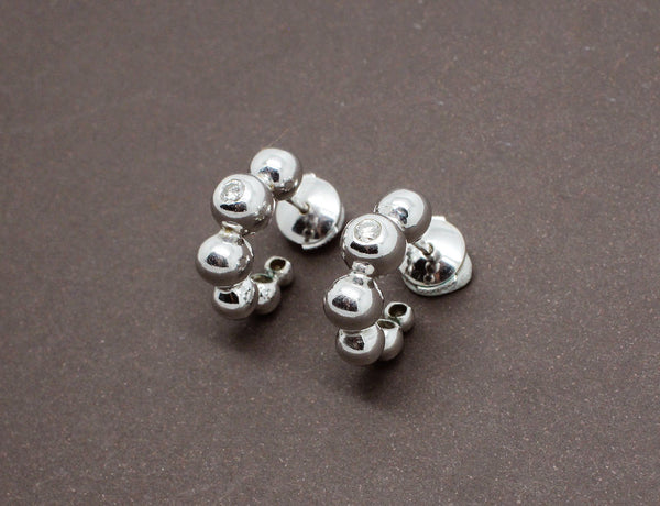 Boucles d'Oreilles Or Blanc et Diamants