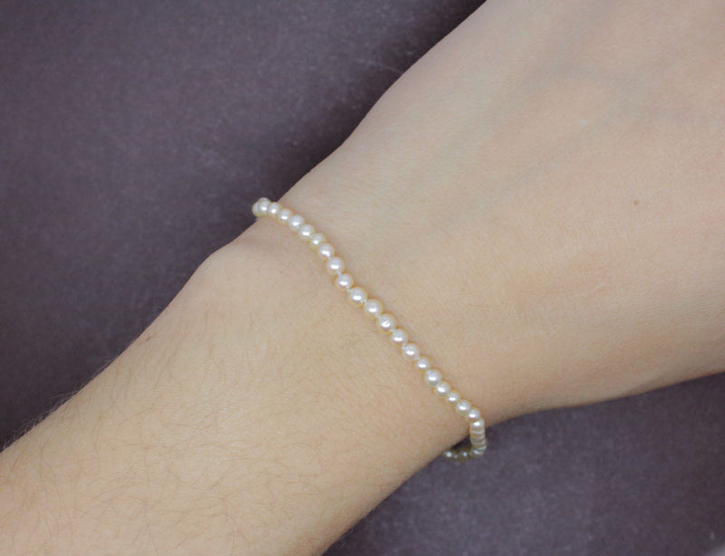 Bracelet 1900 Perles Fines et Fermoir Diamants