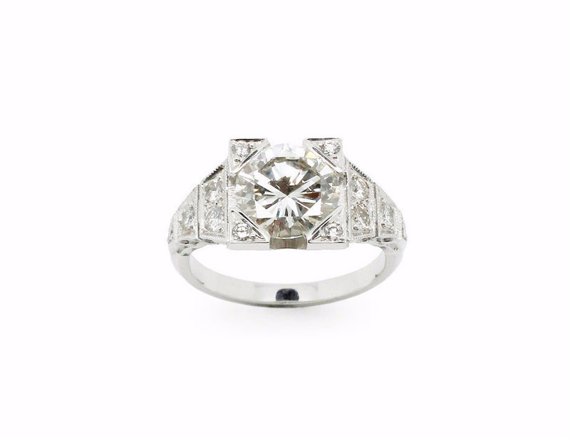 Bague Création Benoit Joaillier "Grande Chevalière Art Déco" Diamant 2,06cts