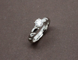 Solitaire Chaumet "Torsade" Platine Diamant 0.5 ct
