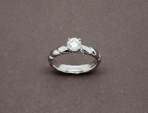 Solitaire Chaumet "Torsade" Platine Diamant 0.5 ct