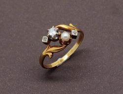 Bague Ancienne Perle et Diamants