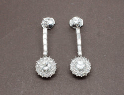 Boucles d'Oreilles Pendantes Diamants