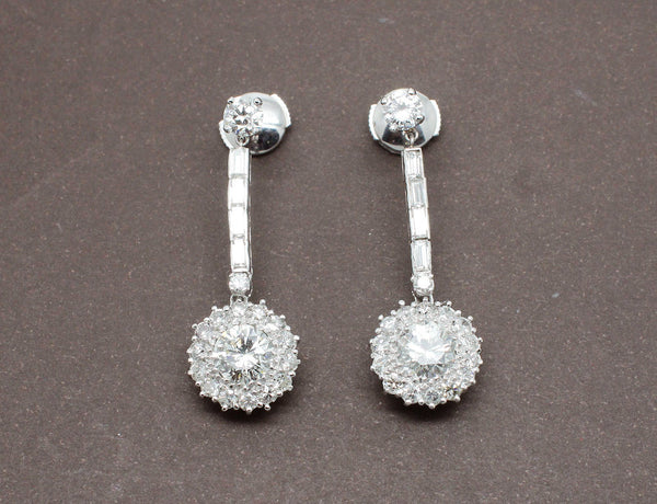 Boucles d'Oreilles Pendantes Diamants