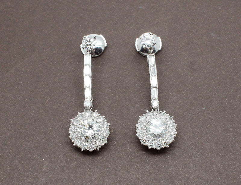Boucles d'Oreilles Pendantes Diamants