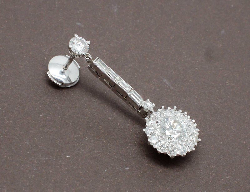 Boucles d'Oreilles Pendantes Diamants