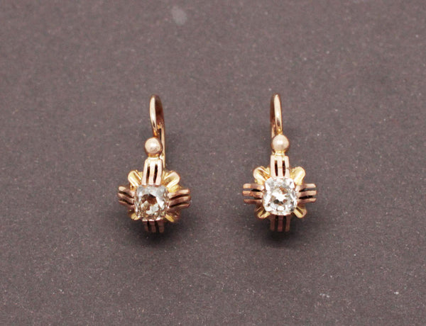 Dormeuse Ancienne Diamants et Or Jaune