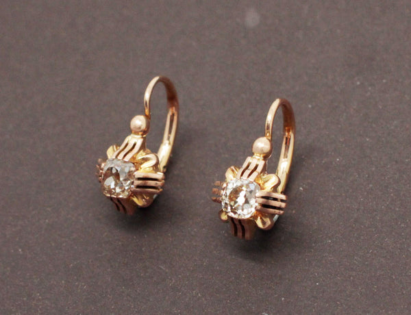 Dormeuse Ancienne Diamants et Or Jaune