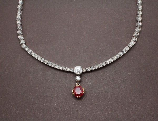 Collier Diamants et Rubis