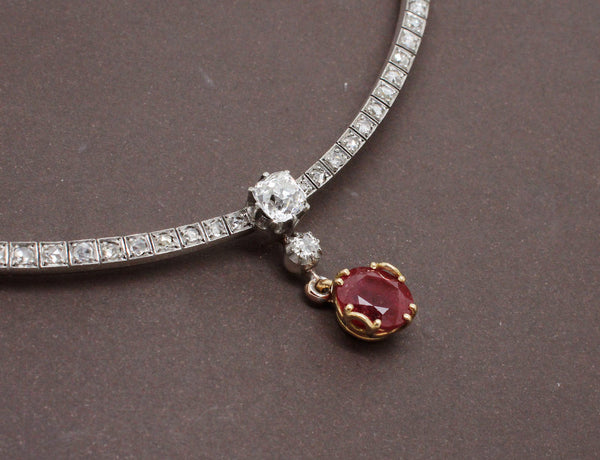 Collier Diamants et Rubis