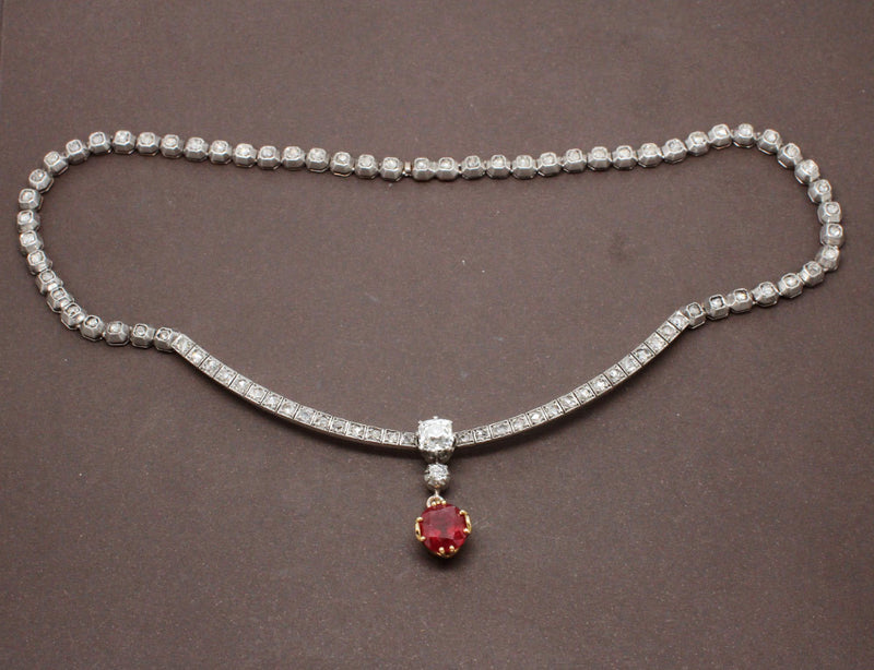Collier Diamants et Rubis